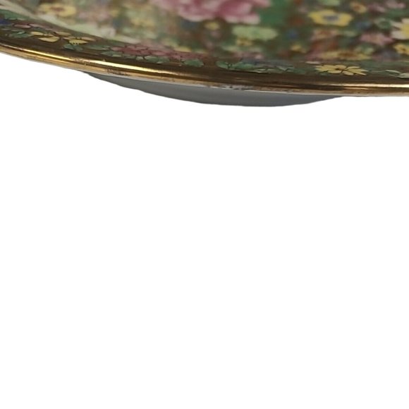 Hui Yuan Decorative Chinese Plate Floral Hand Painted Colorful Green Blue Yellow - Picture 2 of 16